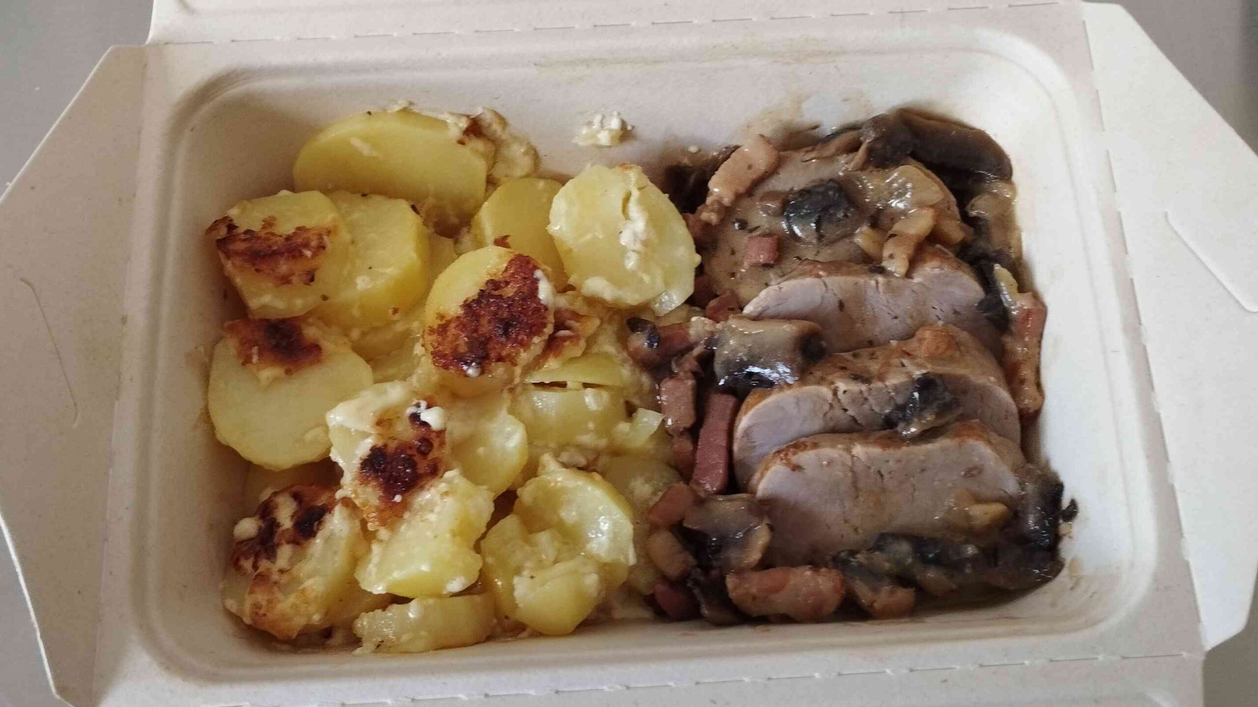 Filet mignon et gratin de courgettes et pommes de terre