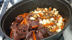 Bœuf bourguignon et purée de pommes de terre