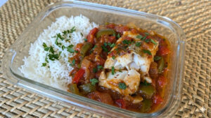 Poisson blanc du marché à la basquaise et riz basmati