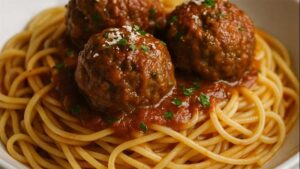 Spaghettis aux boulettes de viande