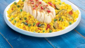 Riz safrané au poisson