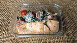 Saumon à la toscane et tagliatelles fraîches