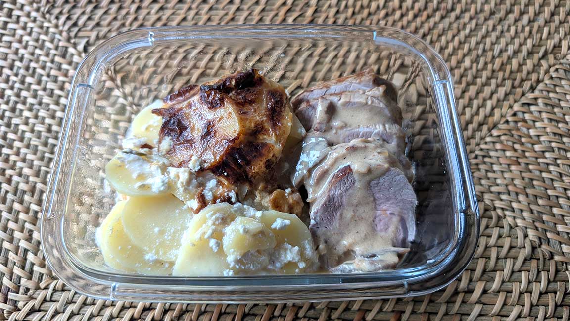 Filet mignon de porc aux champignons et gratin dauphinois