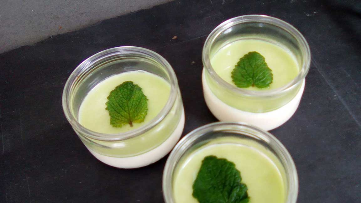 Panna cotta citron vert et menthe