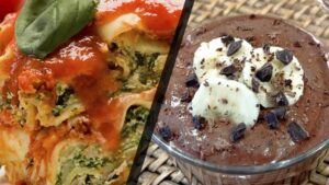 Lasagnes végétariennes & mousse au chocolat