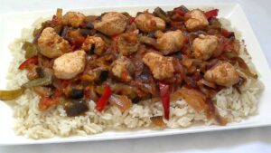 Poisson du marché, ratatouille et riz