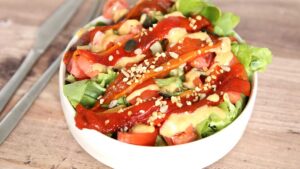 Salade de poivrons confits et tomates