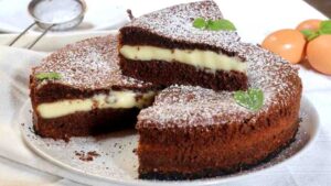 Gâteau au chocolat et crème pâtissière