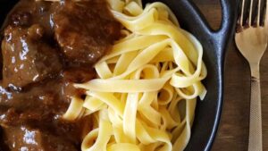 Carbonade flamande et tagliatelles fraiches
