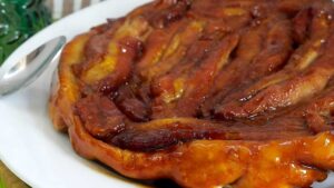 Tatin à la banane et pépites de chocolat
