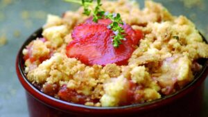 Crumble pommes fraises