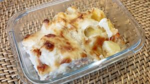 Emincé de poulet et gratin de chou-fleur et pommes de terre